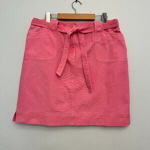 Jones New York Sport Pink Twill Belted Mini Skirt, Size 14